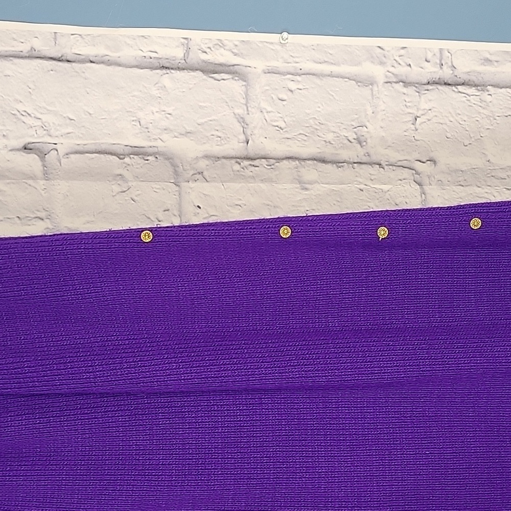 VINTAGE Purple Gold and White Beaded 2pc. Sweater Set Skirt and Sweater - Picture 6 of 10